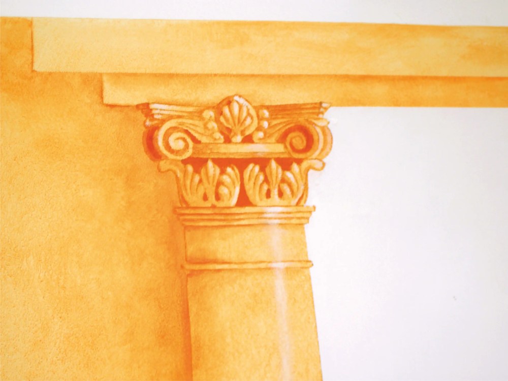 Antike Säulen gemalt